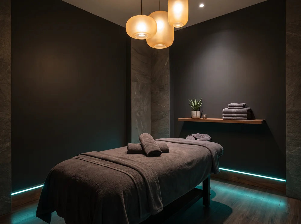 Massage and bodywork treatment room
